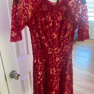 Red evening dress